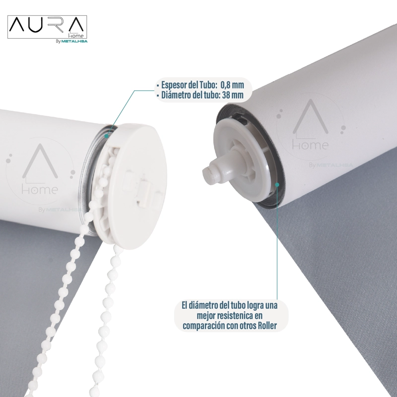 CORTINA ROLLER 100% BLACKOUT GRIS 160X250 CM AURA - 3