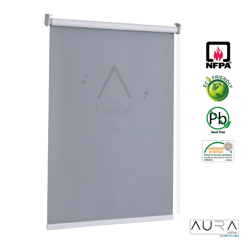 CORTINA ROLLER 100% BLACKOUT GRIS 160X250 CM AURA - 8