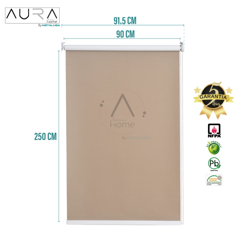 CORTINA ROLLER 100% BLACKOUT CAPUCCINO 090X250 CM AURA - 9
