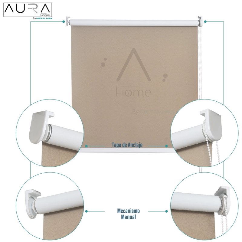 CORTINA ROLLER 100% BLACKOUT CAPUCCINO 150X250 CM AURA - 7