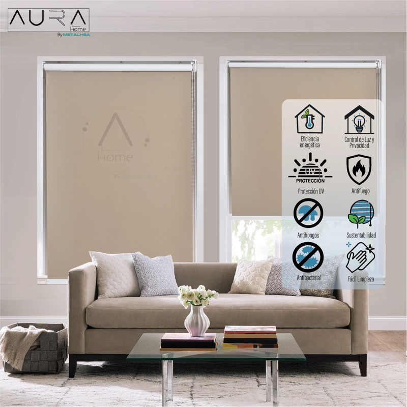 CORTINA ROLLER 100% BLACKOUT CAPUCCINO 160X165 CM AURA - 2
