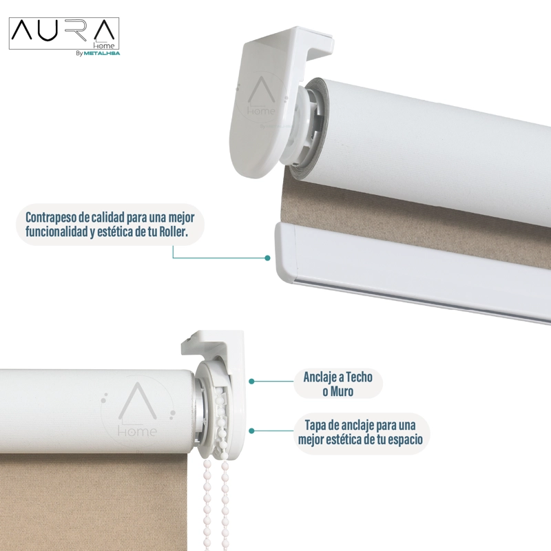 CORTINA ROLLER 100% BLACKOUT CAPUCCINO 160X165 CM AURA - 4