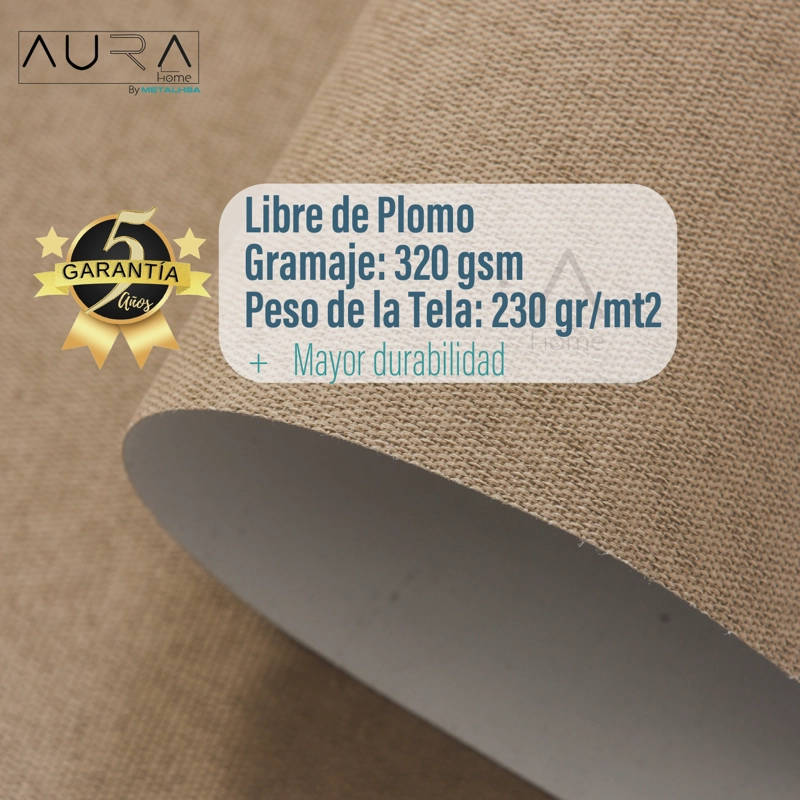 CORTINA ROLLER 100% BLACKOUT CAPUCCINO 160X165 CM AURA - 5