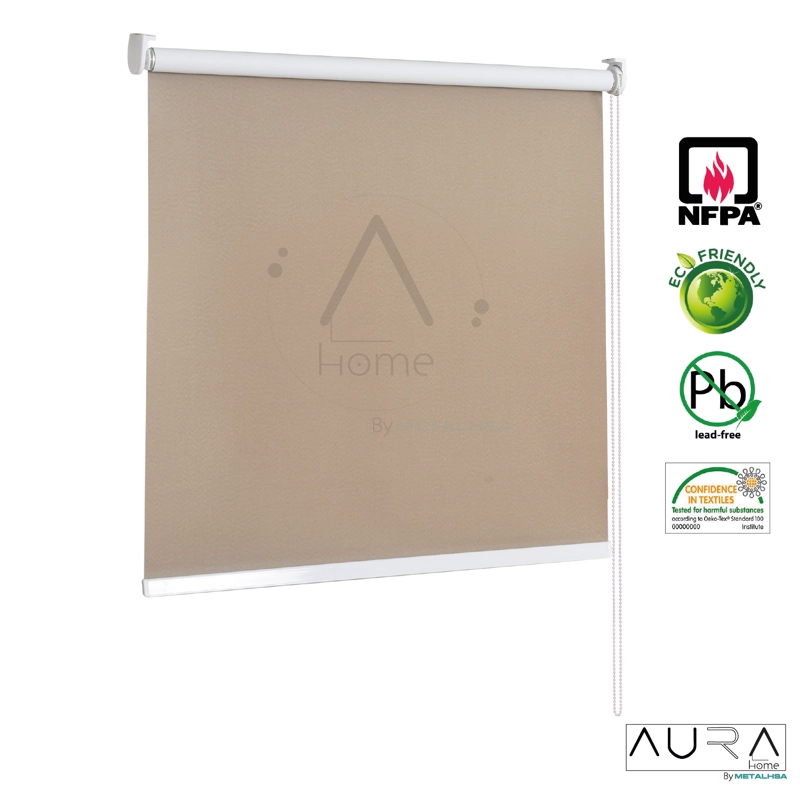 CORTINA ROLLER 100% BLACKOUT CAPUCCINO 160X165 CM AURA - 8
