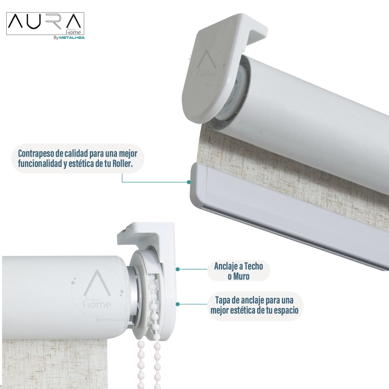 CORTINA ROLLER 100% BLACKOUT TEXTURA LINO 160X165 CM AURA - 4