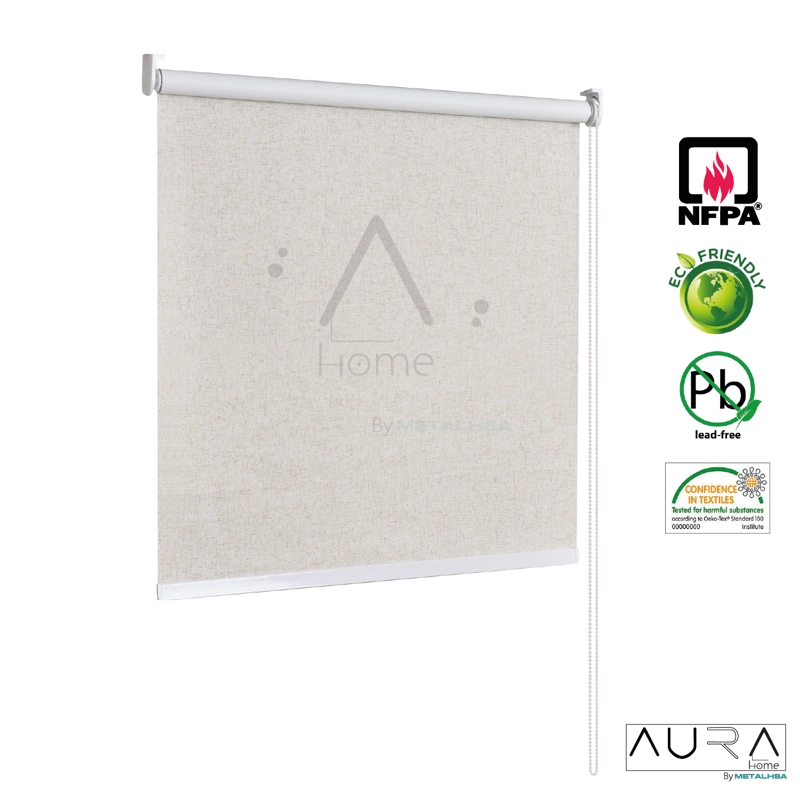 CORTINA ROLLER 100% BLACKOUT TEXTURA LINO 150X250 CM AURA - 8