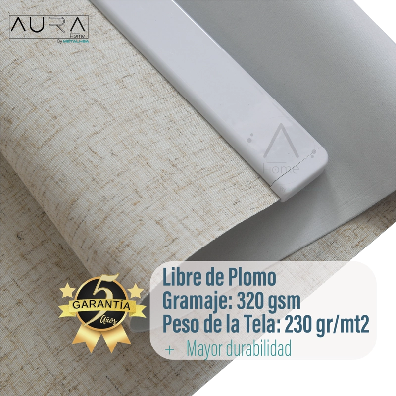 CORTINA ROLLER 100% BLACKOUT TEXTURA LINO 200X250 CM AURA - 5