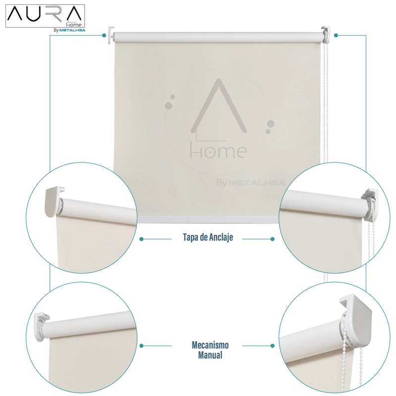 CORTINA ROLLER SUNSCREEN 150X250 CM 5% APERTURA BEIGE AURA - 6