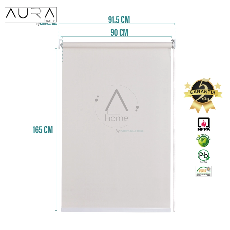 CORTINA ROLLER SUNSCREEN 090X165 CM 5% APERTURA BEIGE AURA - 8