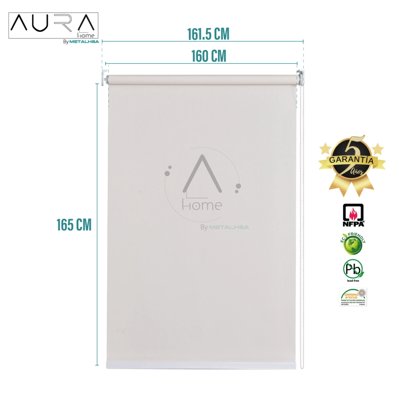 CORTINA ROLLER SUNSCREEN 160X165 CM 5% APERTURA BEIGE AURA - 8