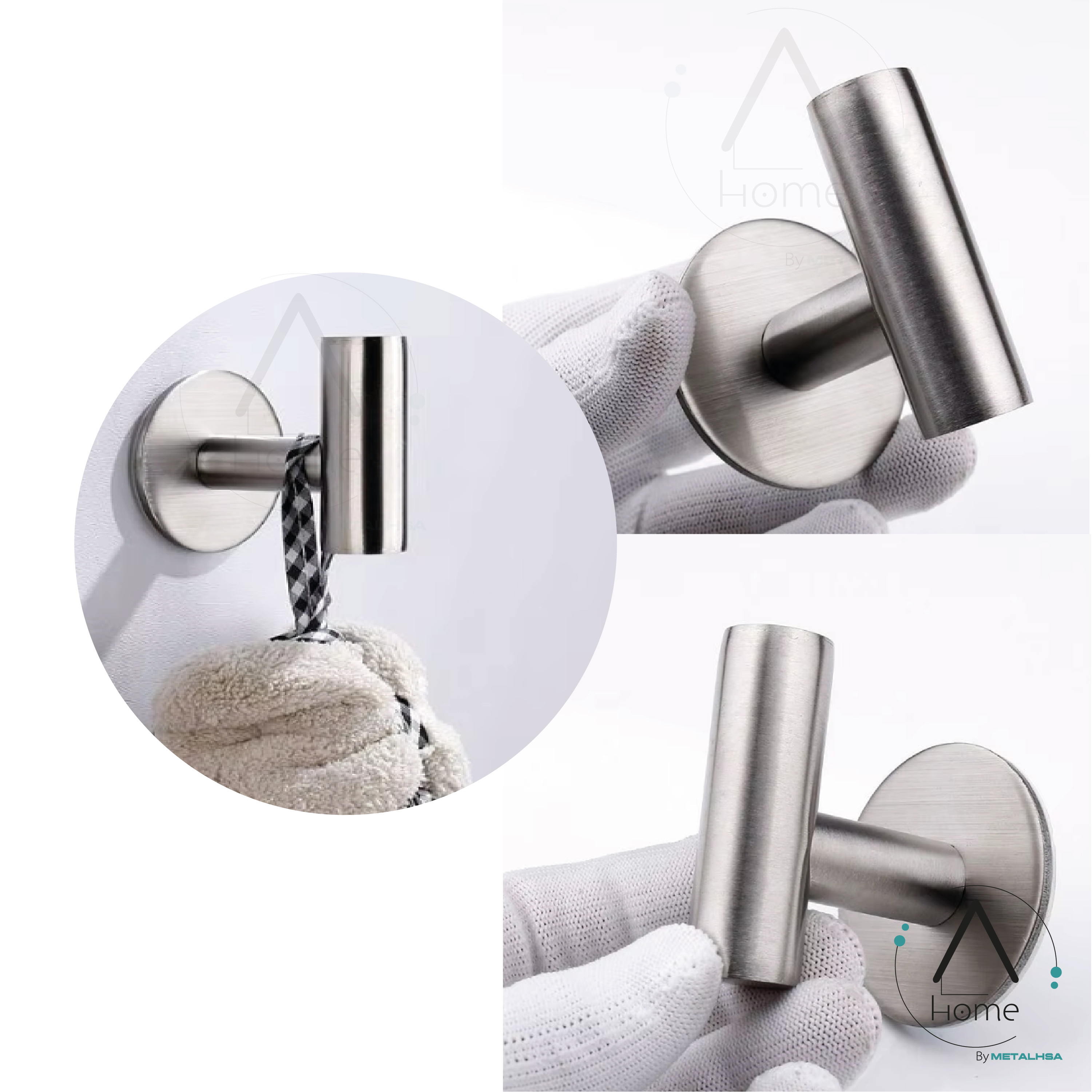 SET DE BAÑO INOXIDABLE PLATEADO 5 PIEZAS - 4