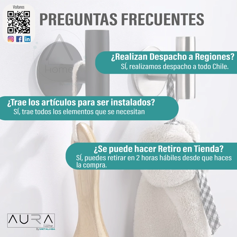 SET DE BAÑO INOXIDABLE PLATEADO 5 PIEZAS - 6