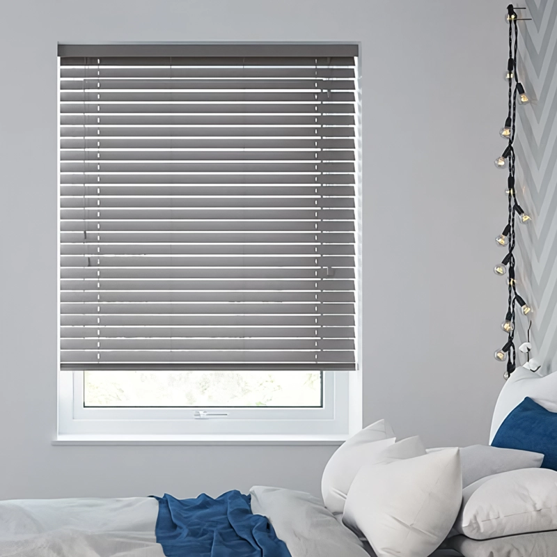 PERSIANA PVC TIPO MADERA 50 MM 180X250 CM GRIS CLARO AURA - 7
