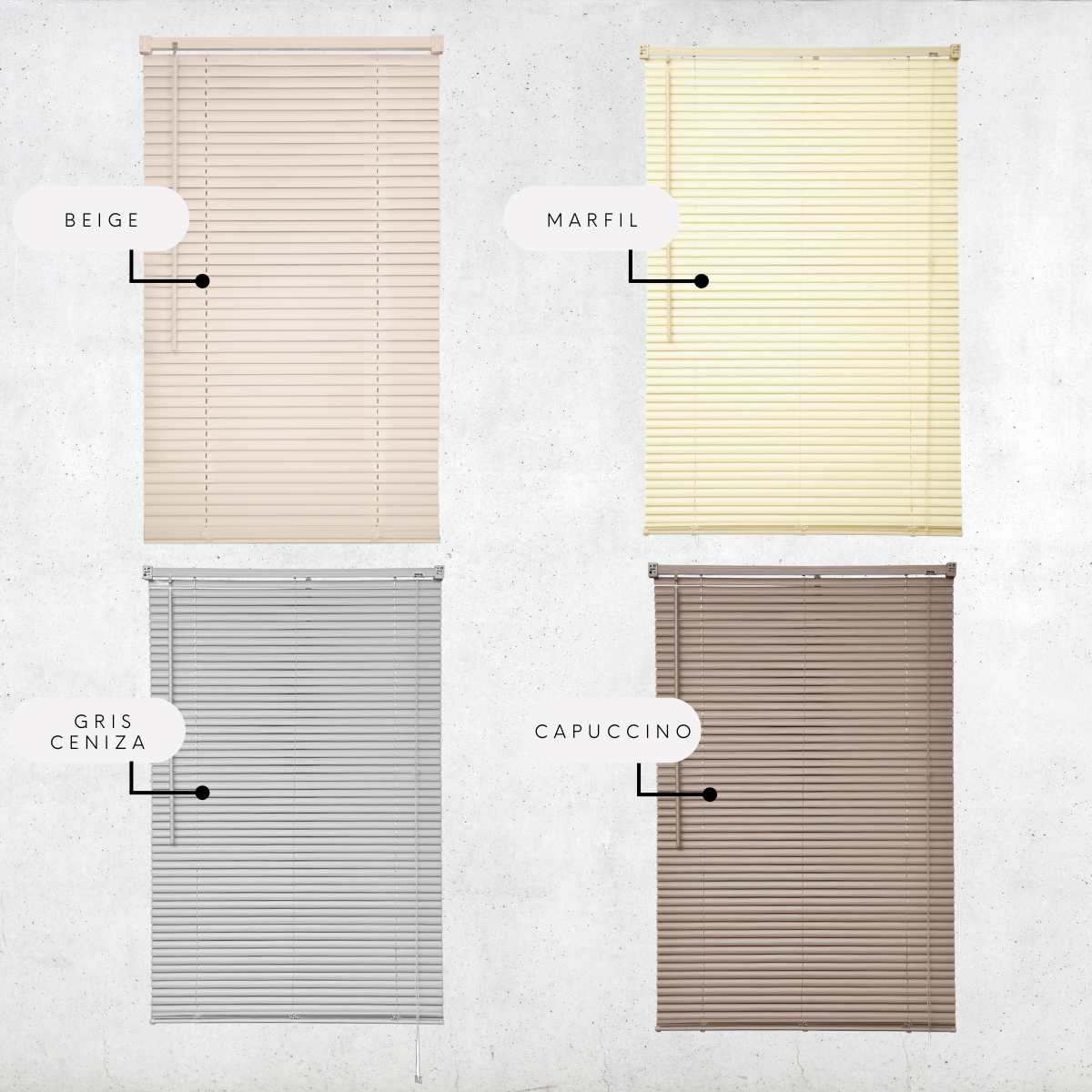 PERSIANA VENECIANA PVC 25MM 180X165 CM MANUAL BEIGE AURA - 9