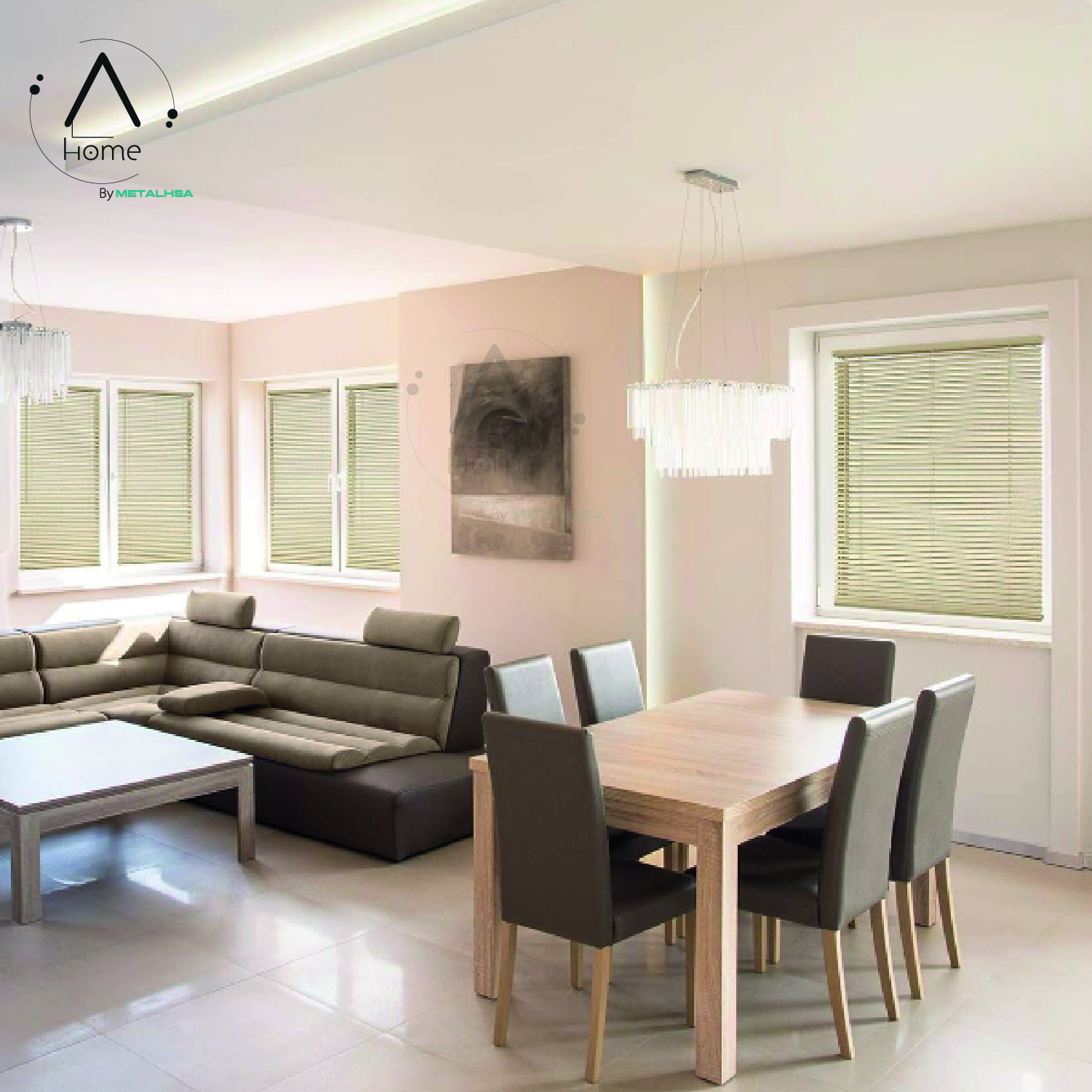 PERSIANA VENECIANA PVC 25MM 160X165 CM MANUAL CAPUCCINO AURA - 7