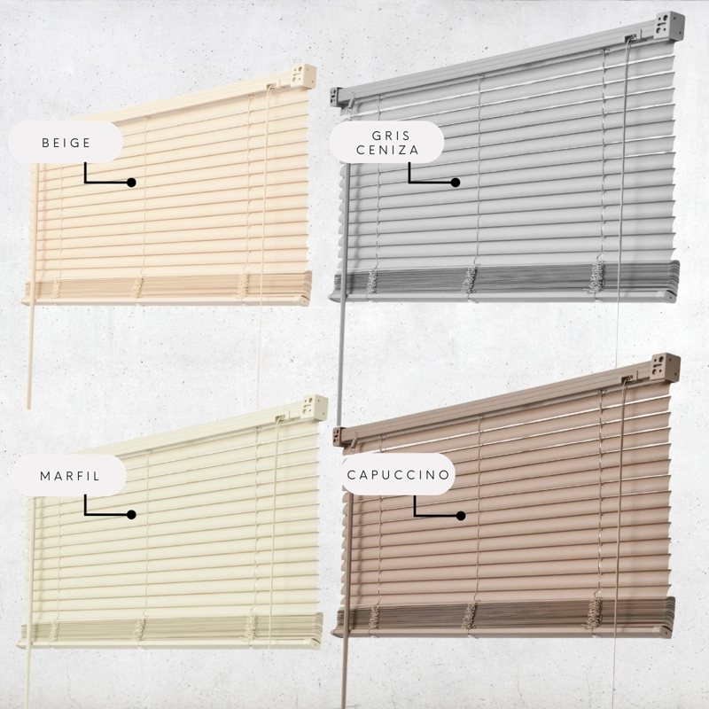 PERSIANA VENECIANA PVC 25MM 160X165 CM MANUAL CAPUCCINO AURA - 9