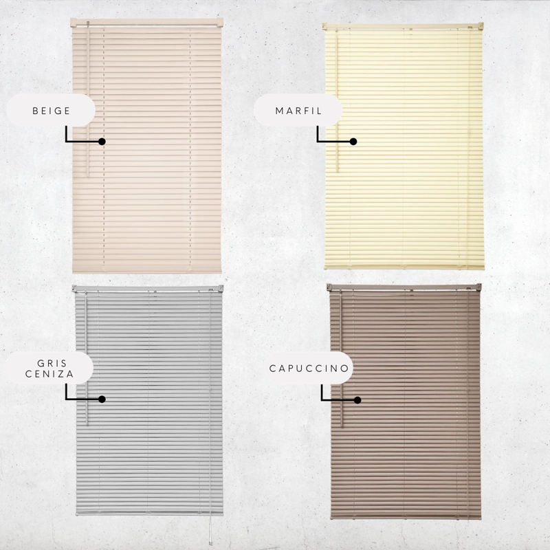 PERSIANA VENECIANA PVC 25MM 150X165 CM MANUAL BEIGE AURA - 9