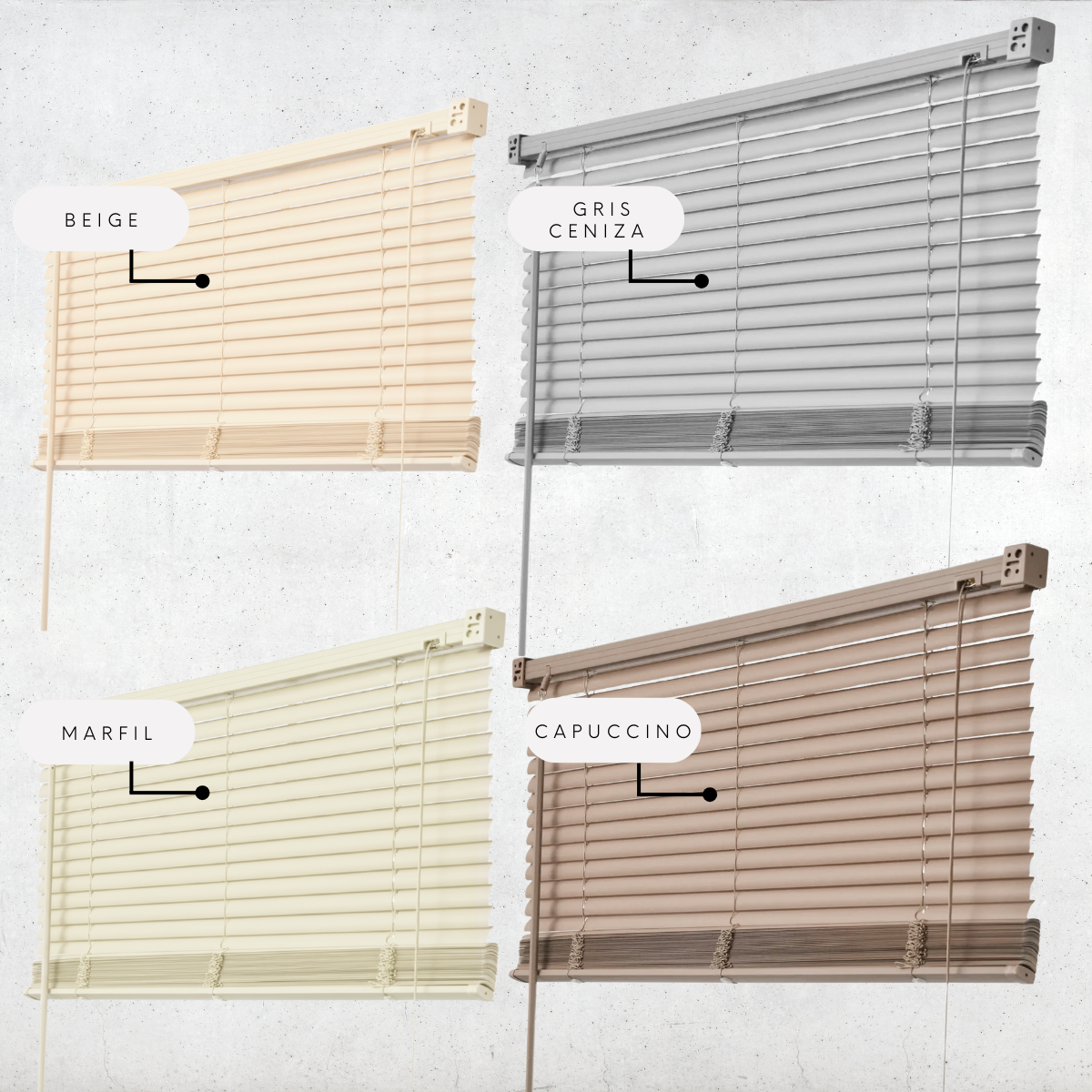 PERSIANA VENECIANA PVC 25MM 200X165 CM MANUAL MARFIL AURA - 9