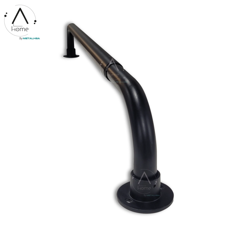 SET BARRA PARA CORTINA SIMPLE 22/25 MM EXTENSIBLE CURVO 70 A 120 CM COLOR NEGRO - 2