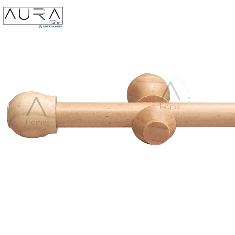 SET SIMPLE DE MADERA NATURAL 19 MM X 2,00 MT TERMINAL BOLA - 2