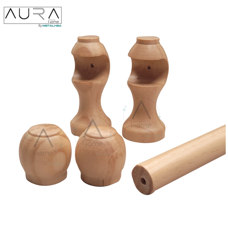 SET SIMPLE DE MADERA NATURAL 19 MM X 2,00 MT TERMINAL BOLA - 4