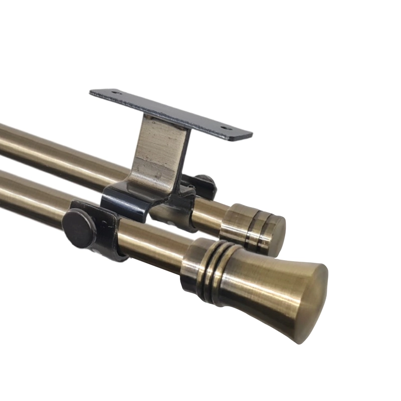 SET BARRAS PARA CORTINA DOBLE 16/19 MM EXTENSIBLE 75-110 CM A TECHO BRONCE CONICO - 1