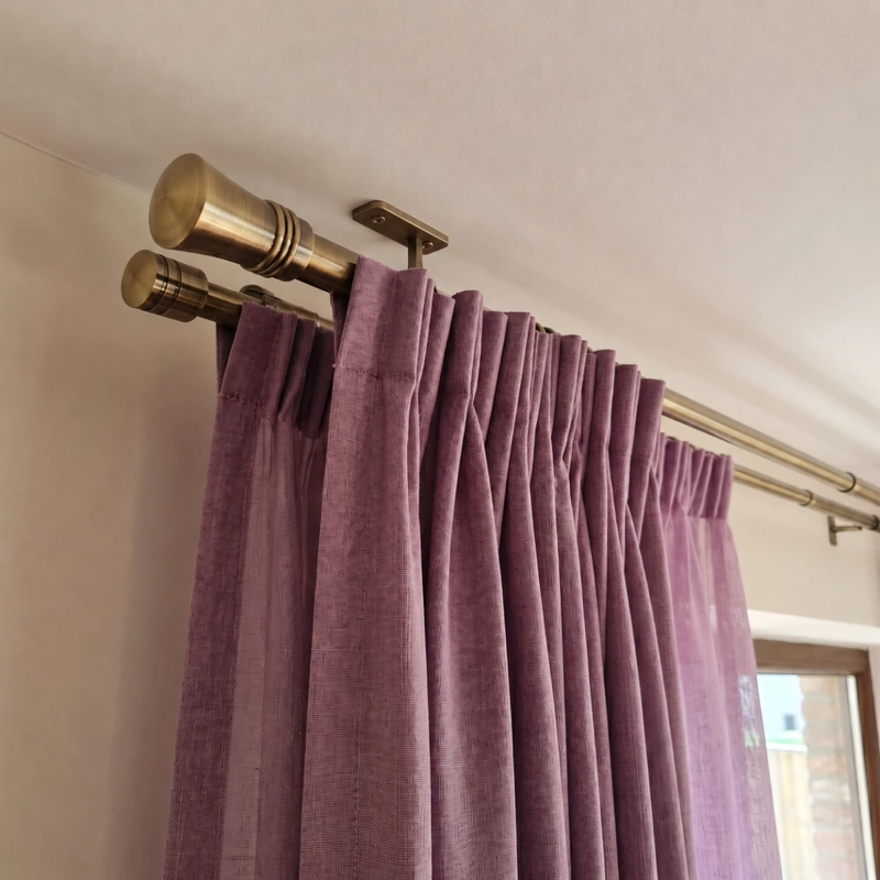 SET BARRAS PARA CORTINA DOBLE 16/19 MM EXTENSIBLE 75-110 CM A TECHO BRONCE CONICO - 2