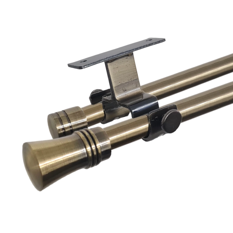 SET BARRAS PARA CORTINA DOBLE 16/19 MM EXTENSIBLE 75-110 CM A TECHO BRONCE CONICO - 3