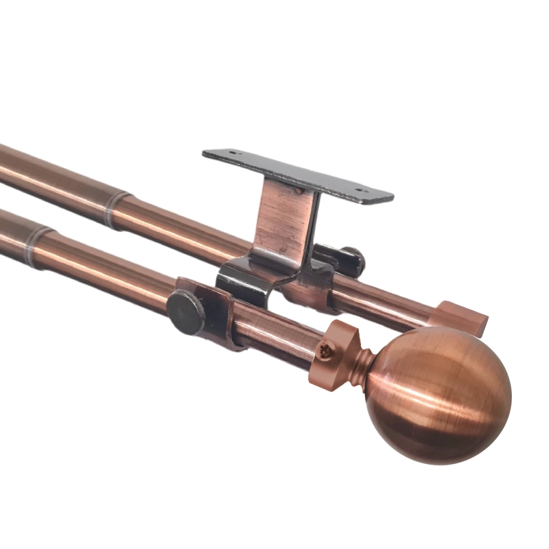 SET BARRAS PARA CORTINA DOBLE 16/19 MM EXTENSIBLE 75-110 CM A TECHO COBRE BOLA - 1