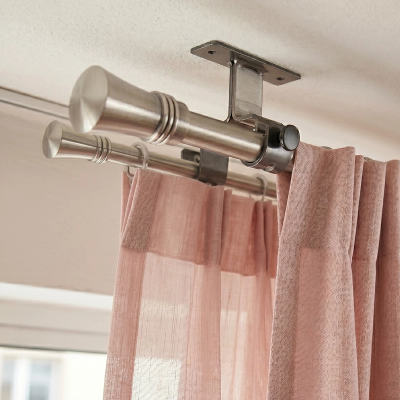 SET BARRAS PARA CORTINA DOBLE 16/19 MM EXTENSIBLE 75-110 CM A TECHO SATIN CONICO - 2