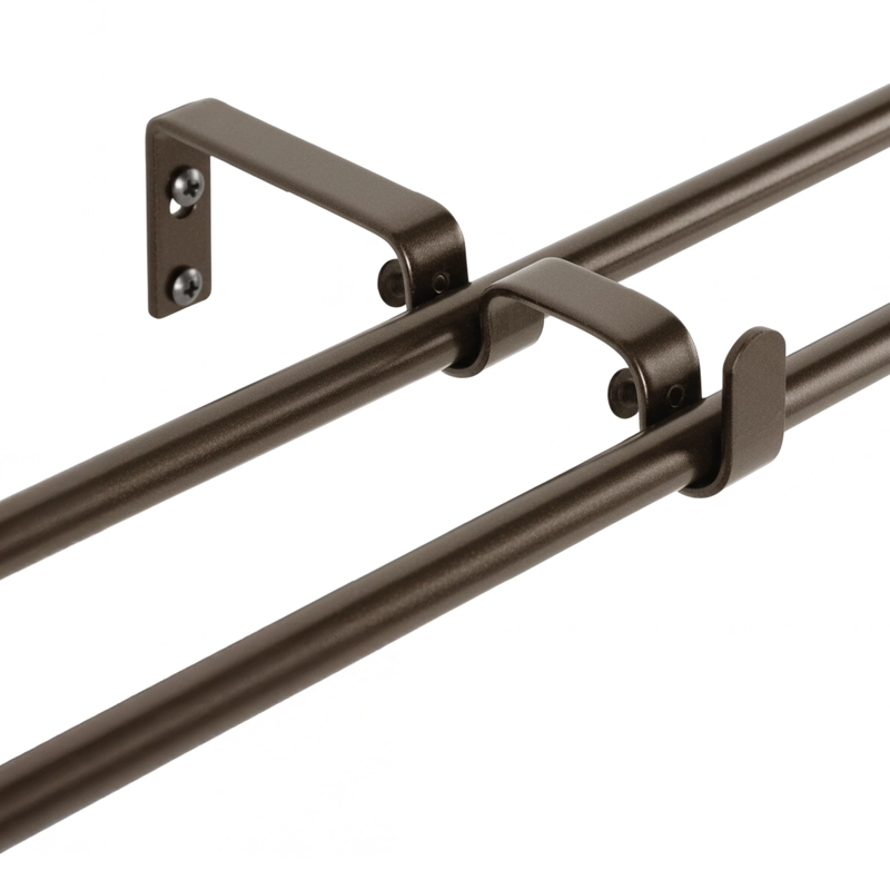 SET BARRAS PARA CORTINA DOBLE 16/19 MM EXTENSIBLE 75-110 CM A MURO CAFE  BOLA - 3