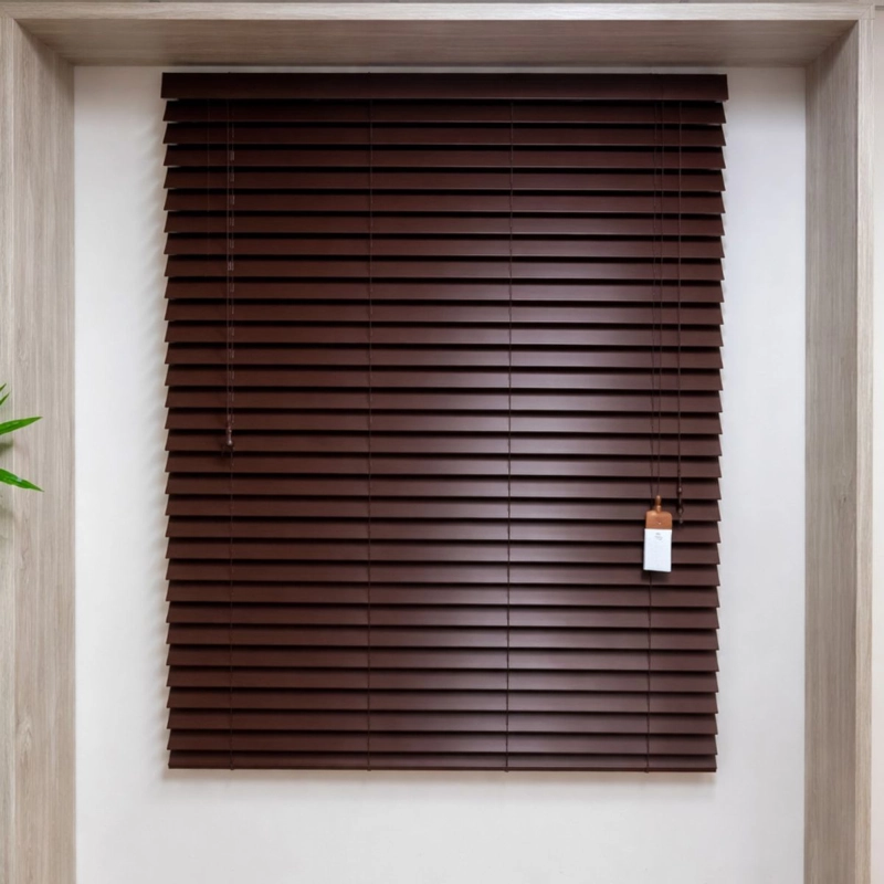 PERSIANA PVC TIPO MADERA 50 MM 120X165 CM CAOBA TEXTURADO - 2