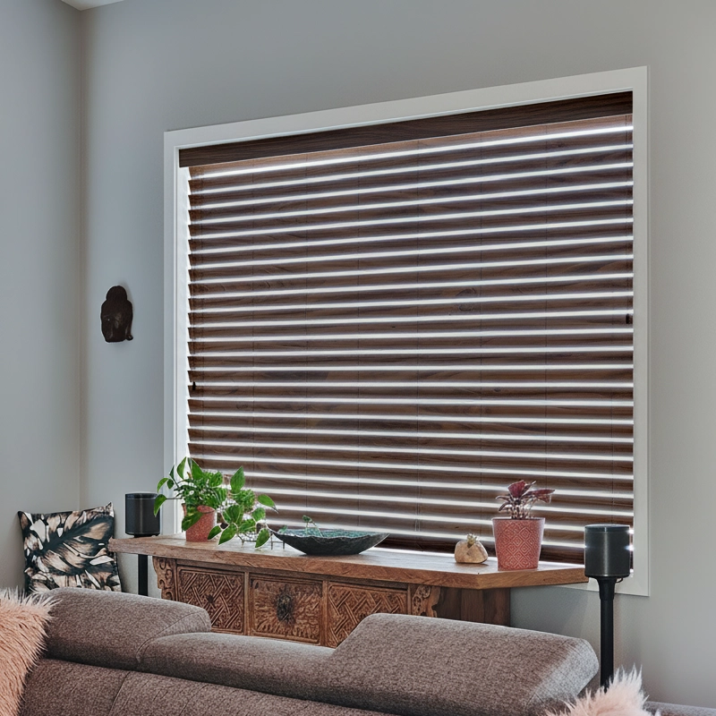 PERSIANA PVC TIPO MADERA 50 MM 120X165 CM CAOBA TEXTURADO - 5