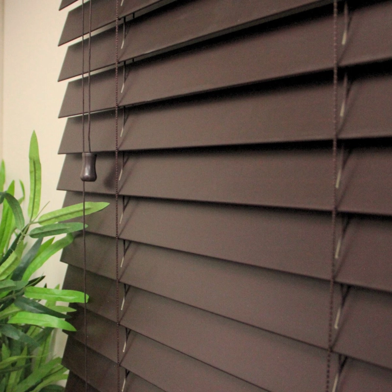 PERSIANA PVC TIPO MADERA 50 MM 150X165 CM CAOBA TEXTURADO - 4
