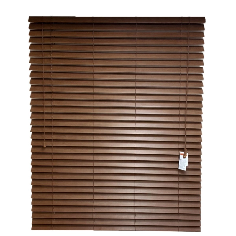 PERSIANA PVC TIPO MADERA 50 MM 160X165 CM NOGAL TEXTURADO - 1