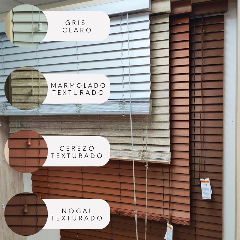 PERSIANA PVC TIPO MADERA 50 MM 160X165 CM NOGAL TEXTURADO - 6