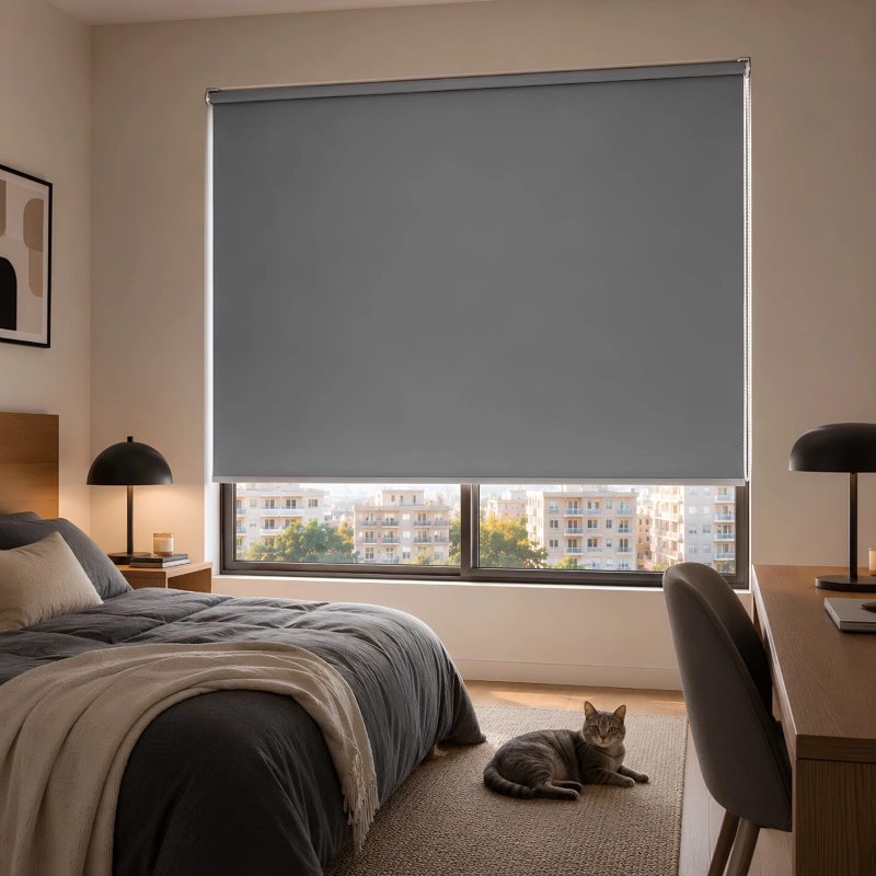 CORTINA ROLLER BLACKOUT 080 X 250 CM COLOR GRIS MARCA SUNFREE - 2