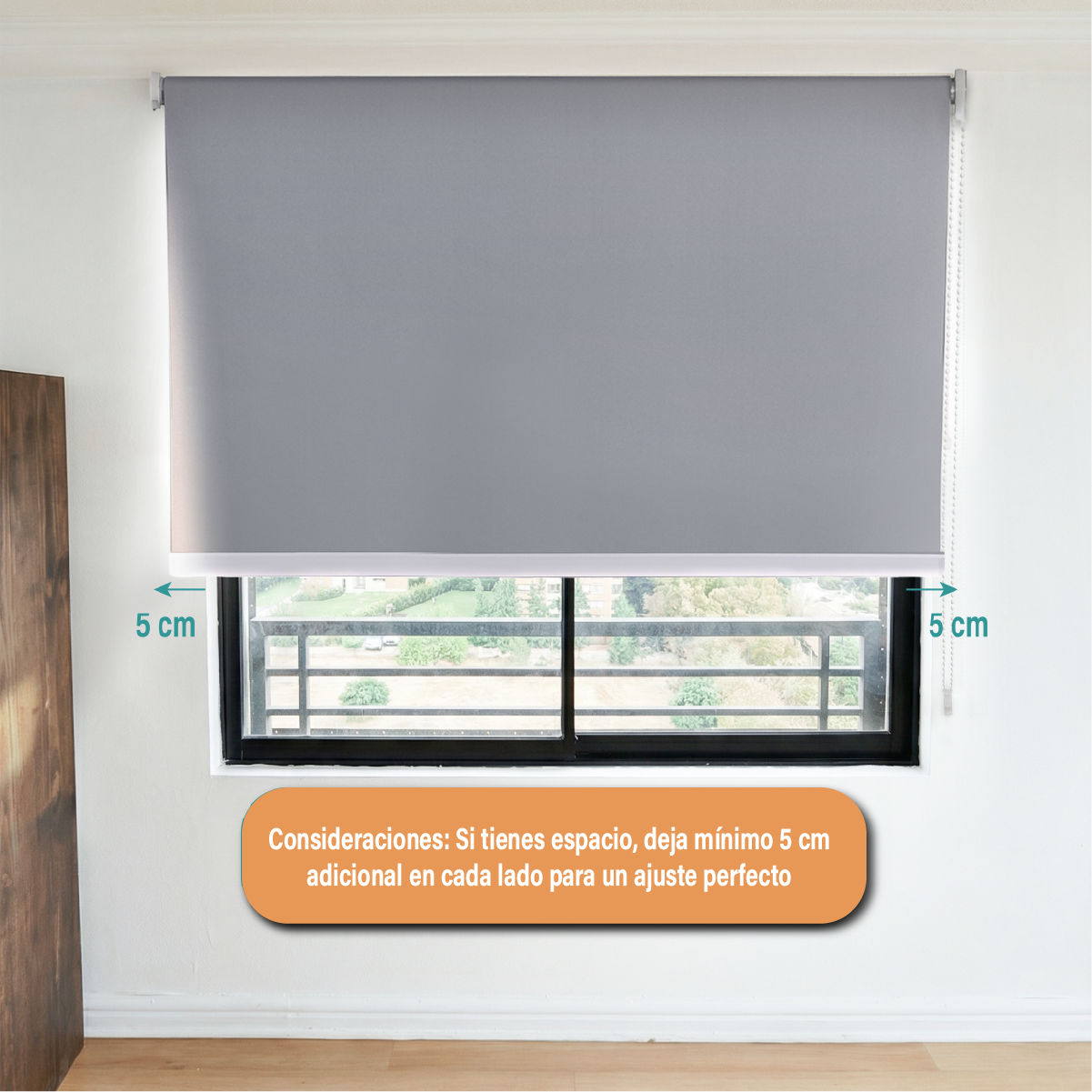 CORTINA ROLLER BLACKOUT 220 X 165 CM COLOR GRIS SUNFREE - 9