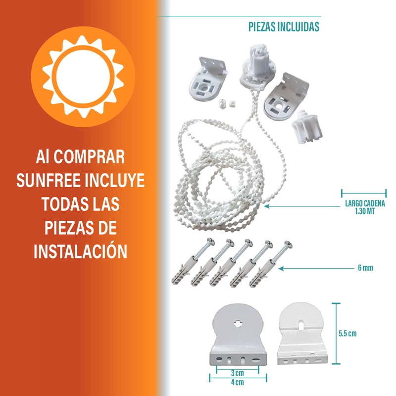 CORTINA ROLLER SUNSCREEN 220 X 165 CM COLOR GRIS SUNFREE - 8