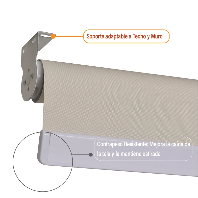 CORTINA ROLLER BLACKOUT 220 X 165 CM COLOR BEIGE SUNFREE - 7