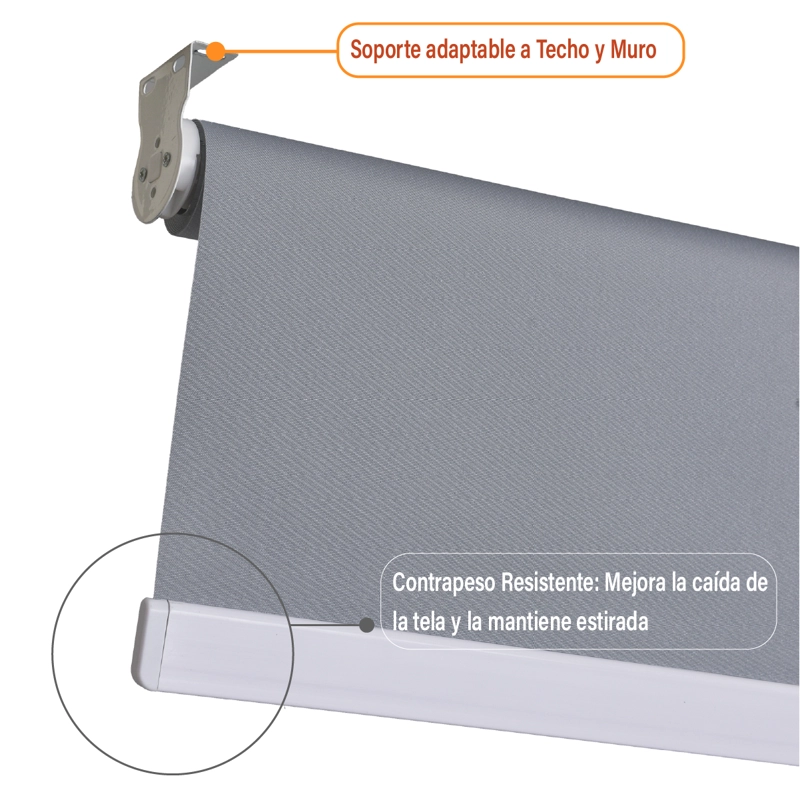CORTINA ROLLER BLACKOUT 200 X 165 CM COLOR GRIS SUNFREE - 7
