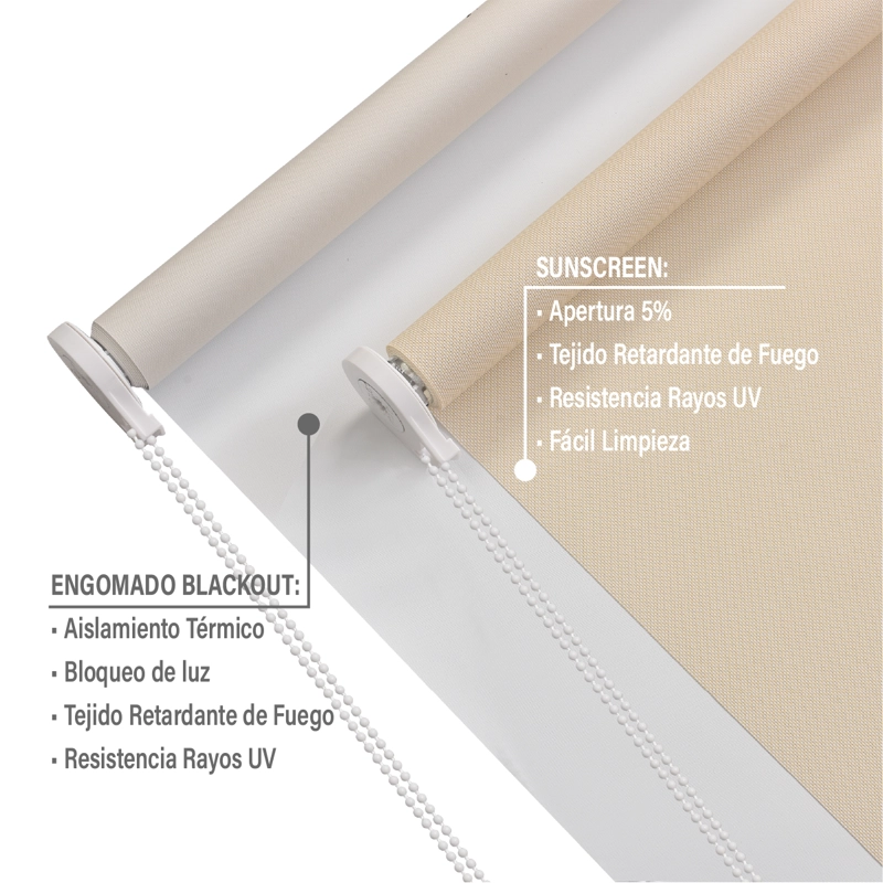 CORTINA ROLLER DOBLE BLACKOUT/SUNSCREEN 220X165 CM BEIGE SUNFREE - 4