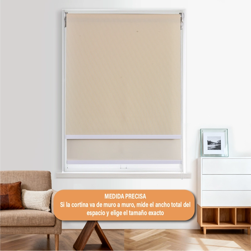 CORTINA ROLLER DOBLE BLACKOUT/SUNSCREEN 120X250 CM BEIGE SUNFREE - 8