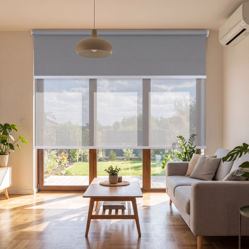 CORTINA ROLLER DOBLE BLACKOUT/SUNSCREEN 080X250 CM GRIS SUNFREE - 2