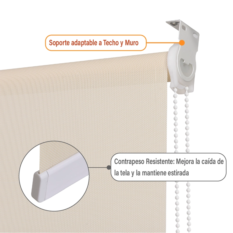 CORTINA ROLLER SUNSCREEN 180X250 CM COLOR BEIGE SUNFREE - 5