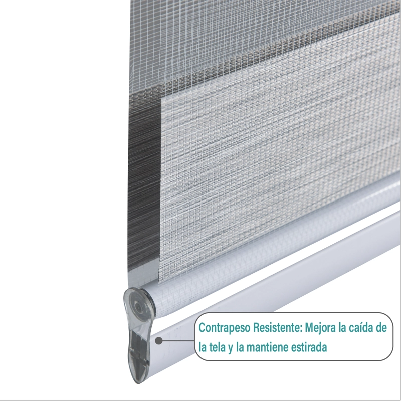 CORTINA ROLLER DUO ZEBRA DIA Y NOCHE 090 X 165 CM COLOR GRIS MARCA AURA - 5