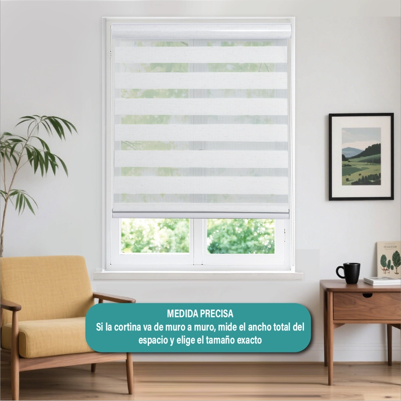 CORTINA ROLLER DUO ZEBRA DIA Y NOCHE 090X250 CM TEXTURA LINO AURA - 8