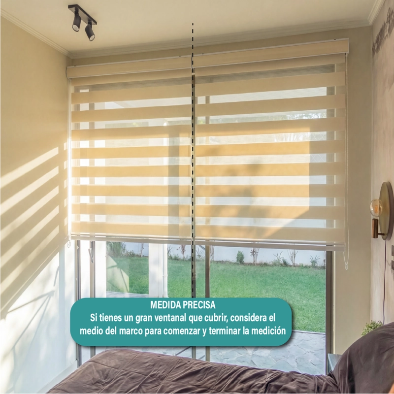 CORTINA ROLLER DUO ZEBRA DIA Y NOCHE 160X250 CM BEIGE AURA - 7