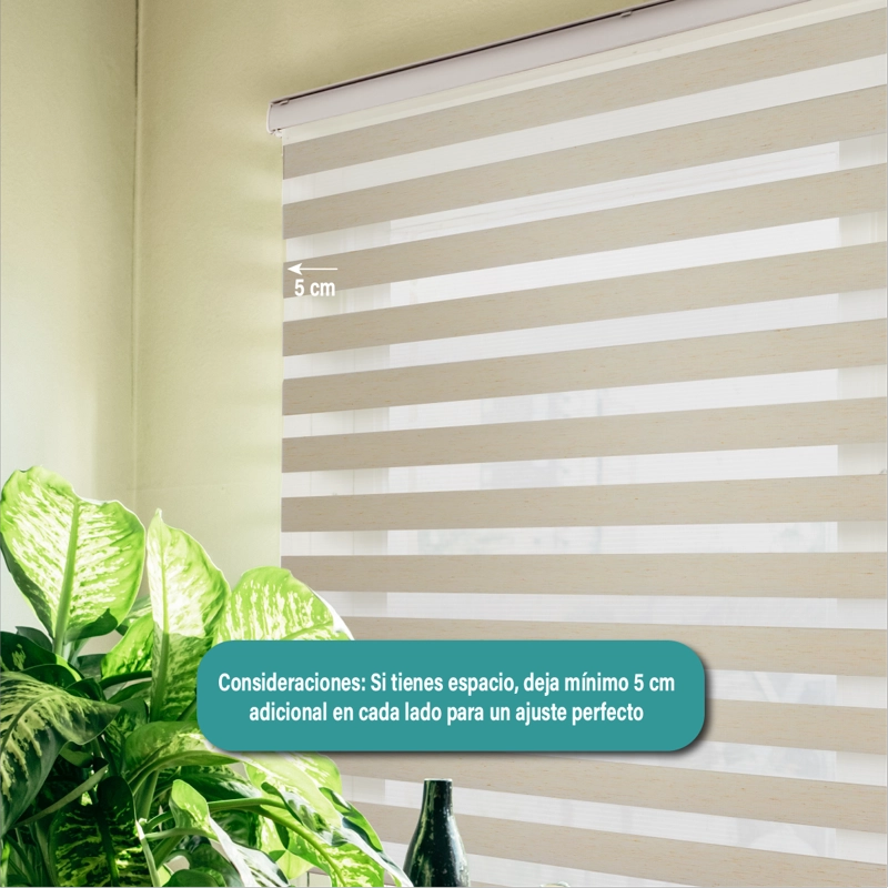 CORTINA ROLLER DUO ZEBRA DIA Y NOCHE 150X250 CM TEXTURA LINO AURA - 9