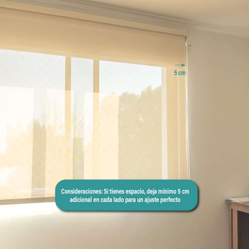 CORTINA ROLLER DOBLE BLACKOUT Y SUNSCREEN 090X250 CM COLOR BEIGE MARCA AURA - 8
